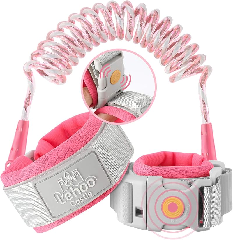 Lehoo Castle Baby Reins 1.5m Walking Harness with Magnetic Lock Pink