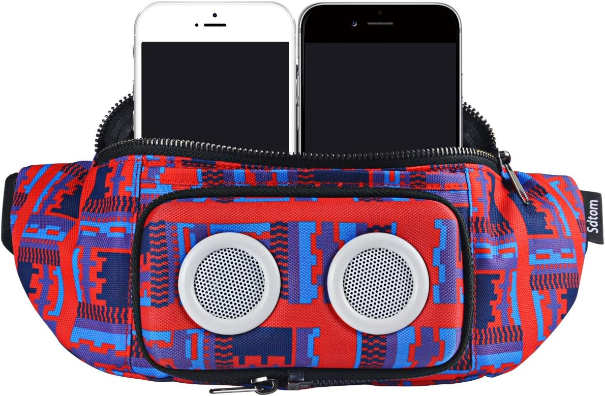 Fanny Pack with Bluetooth Speaker, Durable Bluetooth Speaker Fannypack with 8W Louder Sound, 10H Playtime Waist Bag for Parties, Beach, Festival Works with iPhone Xs MAX, XR, 8 Plus, Android