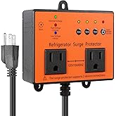 Refrigerator Surge Protector, Double Outlet Voltage Protector for Home Appliances, Protects Refrigerators and Washing Machines from High and Low Voltages, Blackouts and Voltage Spikes