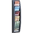 PaperFlow Quick Fit Systems Wall Mounted Literature Display, 5 Pockets, Third Letter Size, 25.6 x 7 x 3.75 Inches, Charcoal (4062US.11)