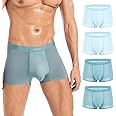 VEEAMON Mens Ice Silk Underwear 4-Pack Boxer Briefs Cotton Modal Comfortable Soft Trunks Underwear With Gift Box