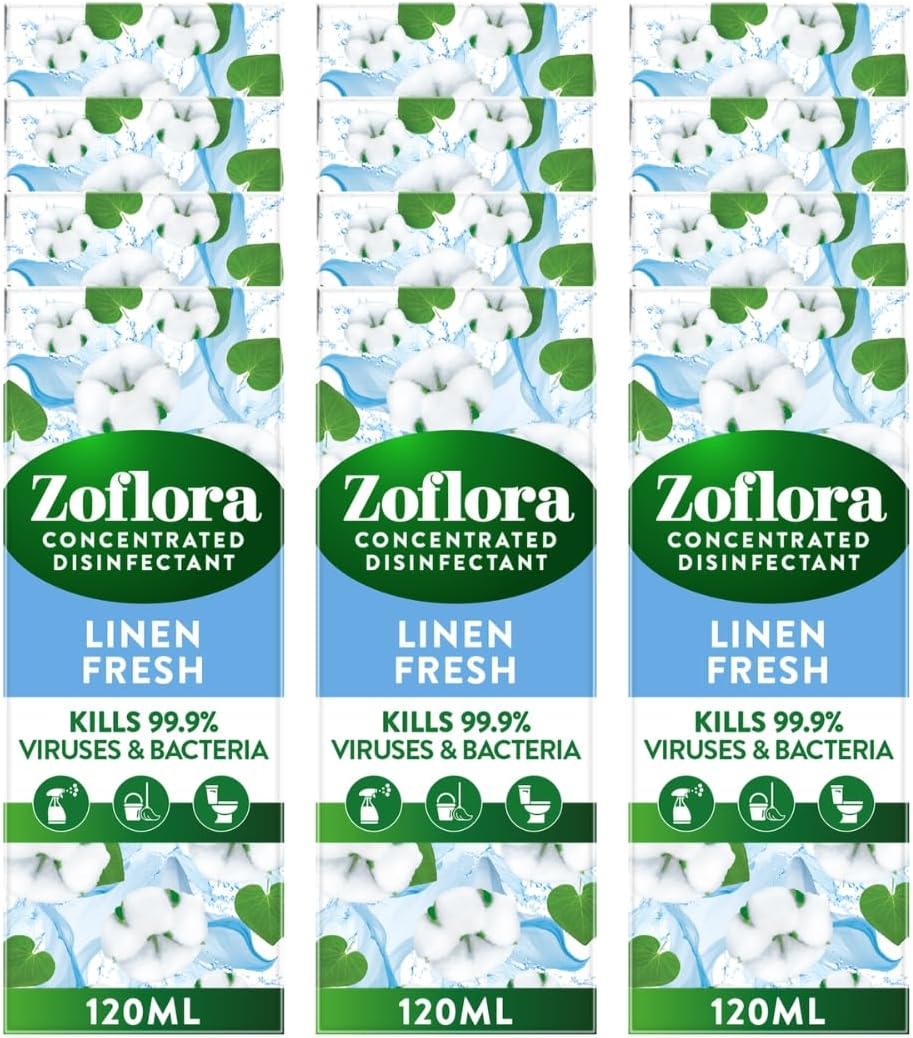 Zoflora Linen Fresh All Purpose Disinfectant 12 x 120 ml Antibacterial