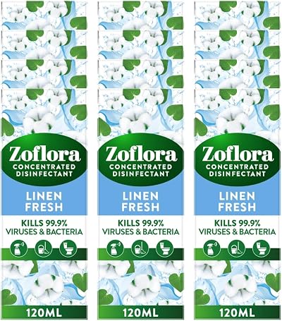 Zoflora Linen Fresh All Purpose Disinfectant 12 x 120 ml Antibacterial