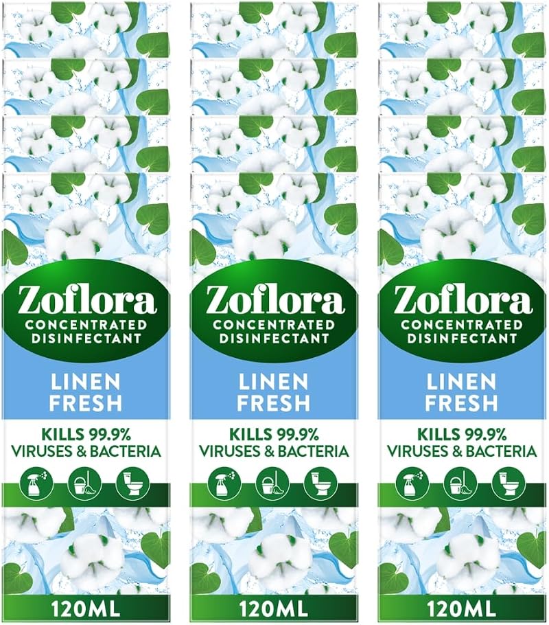 Zoflora Linen Fresh All Purpose Disinfectant 12 x 120 ml Antibacterial