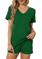RUBZOOF Two Piece Outfits for Women Short Sleeve V