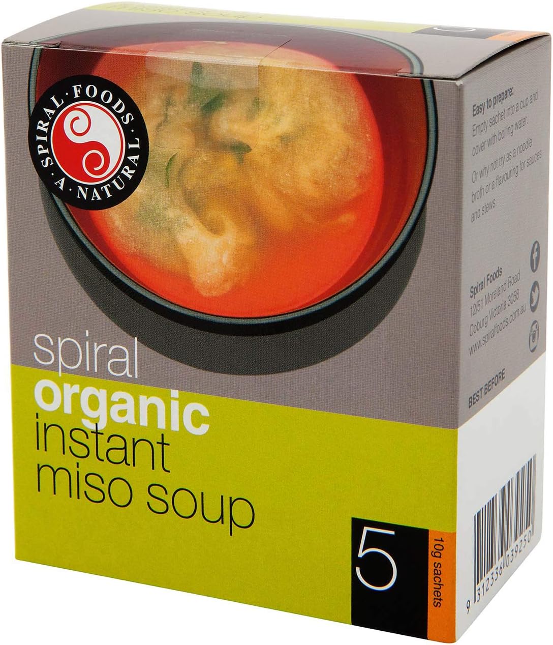 Spiral Foods Organic Instant Miso Soup 5 Sachets