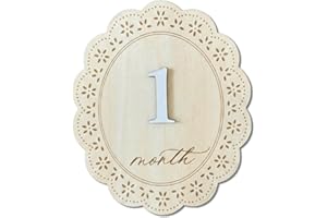 Baby Girl Monthly Milestone Signs, 1-12 Monthly Baby Milestone Girl, Newborn Photography Props Double-Sided, Nursery Decor for Girls (M03)