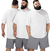 BRISIRA Big and Tall Shirts for Men Undershirts XL-6XL Lightweight Casual Tee Breathable Soft Short Sleeve T-Shirts Crew Neck