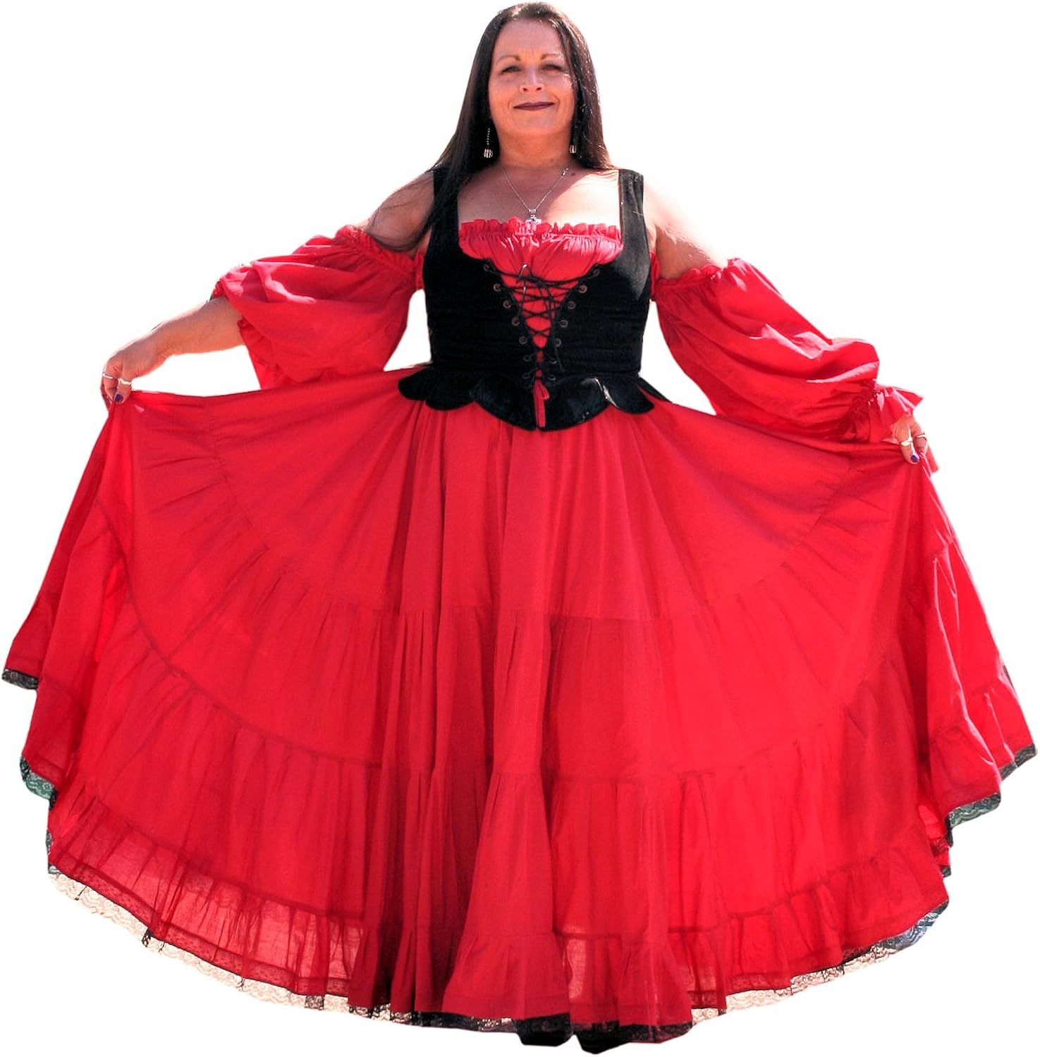 Bbw Boutique Renaissance Plus Size Skirt In Red One Size