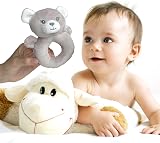 CREVENT Cozy Plush Baby Security Blanket Loveys Bear Handbell Rattle view 6