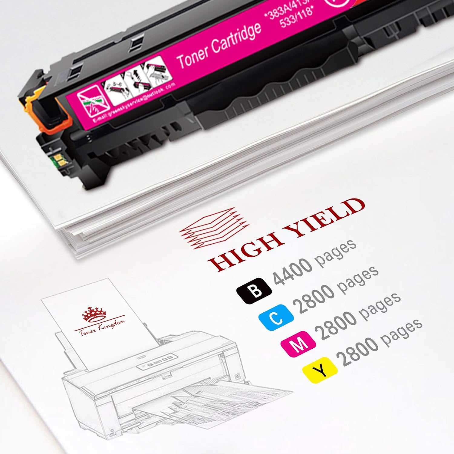 Toner Kingdom 305X Toner Cartridges Remanufactured for HP 305X CE410X 305A CE411A for HP LaserJet Pro 400 color M451dn M451nw M451dw MFP M475dw M475dn M375nw M351a (Black Cyan Yellow Magenta - Image 4