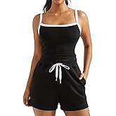 OMKAGI Women 2 Piece Outfits Sleeveless Tank Top Sweat Shorts Set with Pockets Vacation Sets