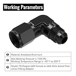TRUCKMETER 90 Degree 6AN Female to 6AN Male Swivel