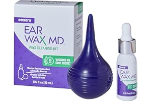 EARWAX MD eosera Ear Wax MD Cleaning Kit - Fast-Acting Ear Wax Removal Drops & Rinse Bulb - Doctor Recommended, Clinically Proven Earwax Dissolver for Adults & Kids - Works in 15 Minutes - 15ml Solution