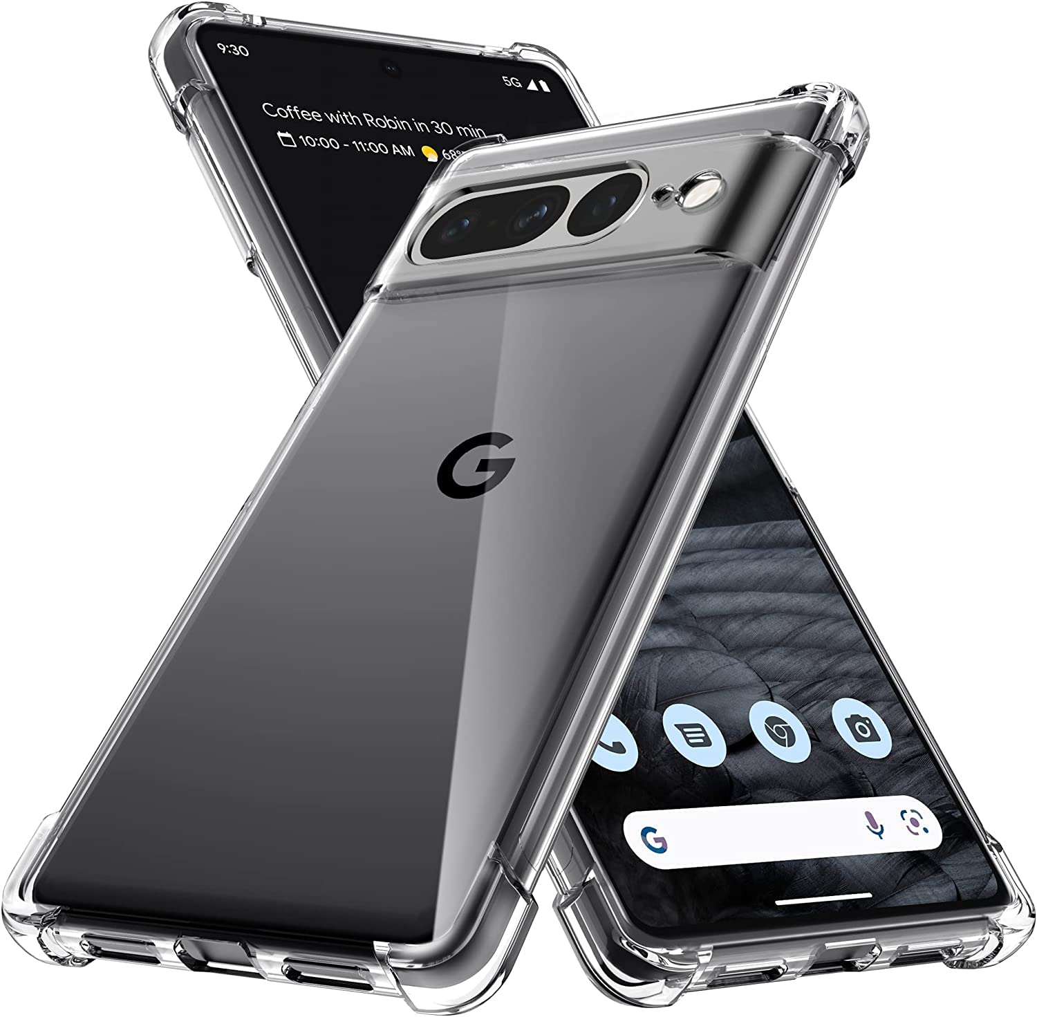 For Google Pixel 7 Pro Clear Case, Shockproof [Ultra Slim] Scratch Resistant Gel Rubber Silicone [Protective Case] Phone Cover For Google Pixel 7 Pro - Clear