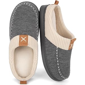 LongBay Womens Moccasin Slippers Warm Felt Sherpa Cozy House Shoes Gifts | Memory Foam Cushioning, Comfy Upper, Fuzzy Lining,