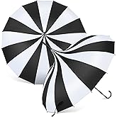 Queekay 2 Pcs Gothic Pagoda Umbrella 36" Large Retro Parasol for Rain or Sun, Wedding Umbrella, Vampire & Gothic Lover Gifts