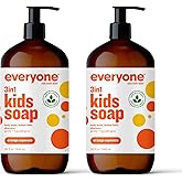 Everyone 3-in-1 Kids Soap, Body Wash, Bubble Bath, Shampoo, 32 Ounce (Pack of 2), Orange Squeeze, Coconut Cleanser with Organ