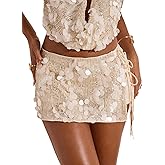 MakeMeChic Women's Sequin Sparkly Skirt Y2K Fall Glitter Club Micro Mini Skirts