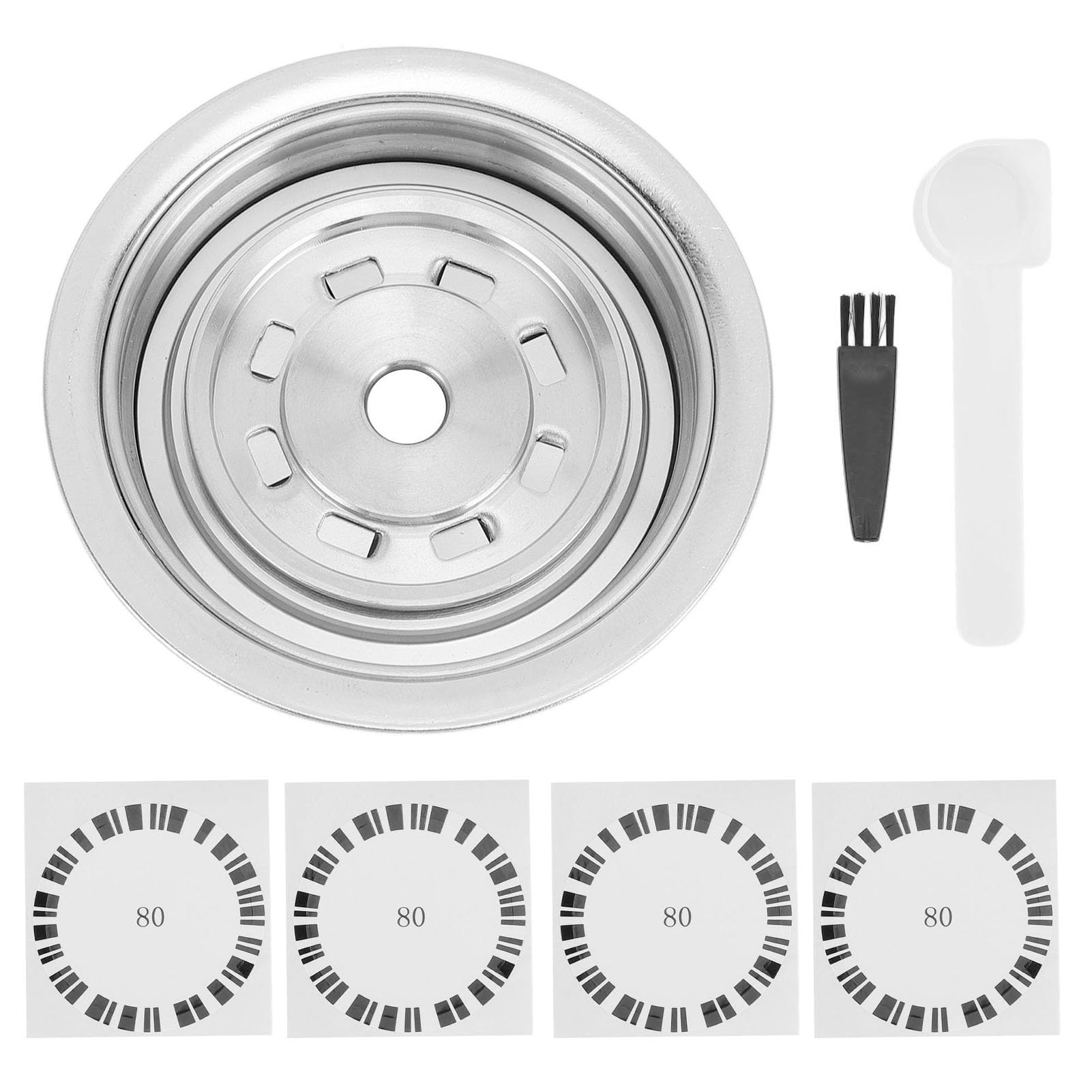 Reusable Coffee Pods Adapter Stainless Steel Converter Holder, Coffee Capsule Adapter with Stickers Spoon Brush, Portable Coffee Pod Converter for ENV135, Next