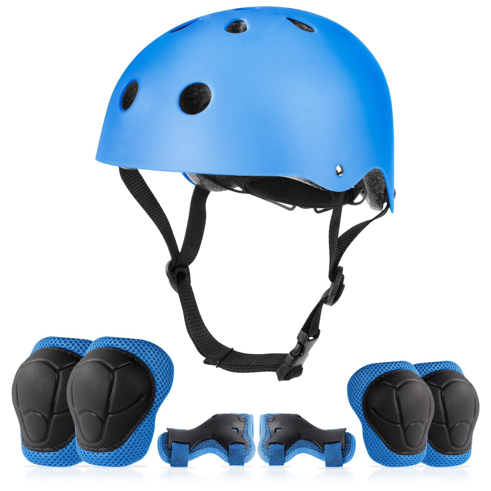 Flintronic Kids Bike Helmet and Pads Set for 2-13 Years, Adjustable Helmet with Knee, Elbow Pads and Wrist Guards - 7 in 1 Children Protective Gear for Outdoor Sports