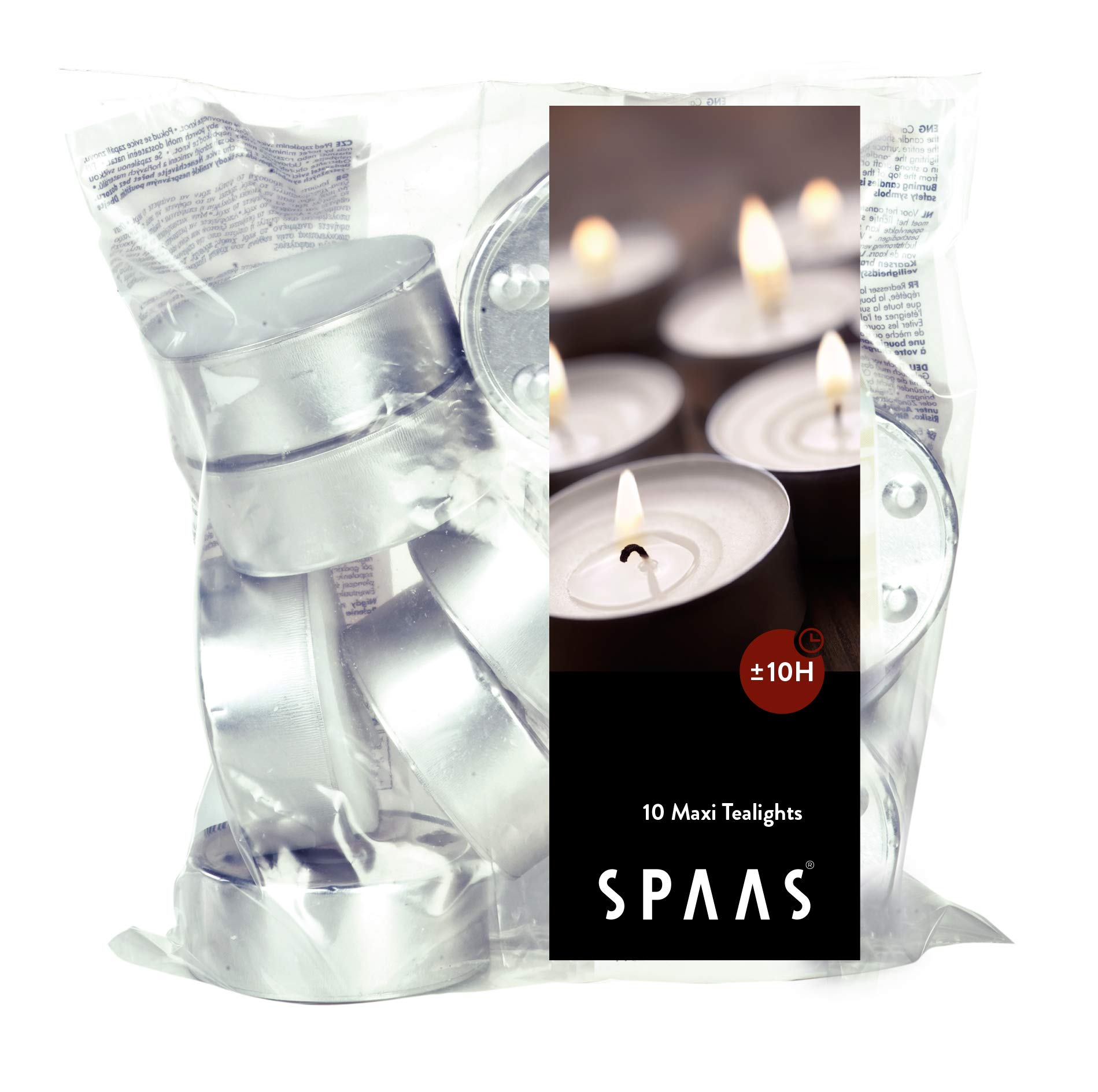 Ivyline S0390003000 58/24 mm Maxi Tea Lights - White (Pack of 10)