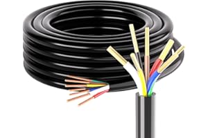 SUZCO 70FT 7 Way Trailer Wire 10/2 12/1 14/4 AWG Multi Gauge -30°C to 105°C CCA RV Standard 7 Pin Conductor Wire Harness Extension Insulated RV Trailer Hitch Cable No Paper No Quartz Powder in Cord