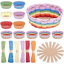 Kit Macramé FREEBLOSS Pour Panier - DIY Débutant Avec Tutoriel Vidéo Coton Et Bois