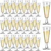 SUREHOME Plastic Champagne Flutes 40 Pack Disposable Champagne Glasses 5oz Clear Plastic Mimosa Glasses Wedding Cocktail Cups Bulk for New Years Eve Party Supplies 2025 Engagement Birthday Decorations