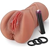 Male Masturbator Male Sex Toy - 4in1 Upgrade Pocket Pussy Sex Toys for Men with Powerful Bullet Vibrator & 3 Penis Ring, 10 V