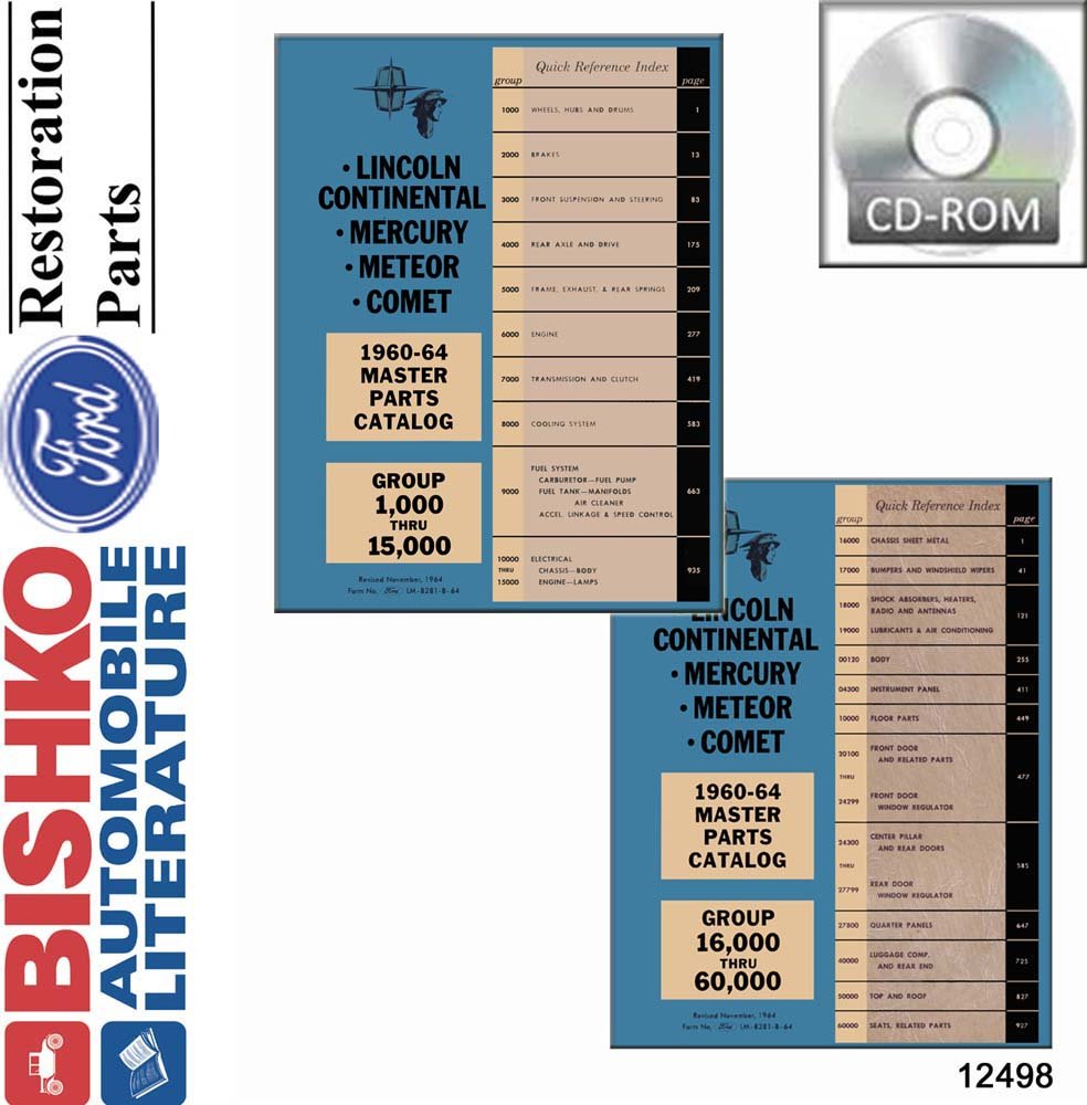 1960 1962 1964 Lincoln & Mercury Parts Numbers Book CD List Guide  Interchange, Tools & Equipment - Amazon Canada