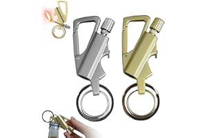 RWIXR 2 Pack Permanent Match Infinity Lighter, Permanent Match Infinity Lighter with Multitool Keychain Bottle Opener, Keychain Multitool for Camping & Hiking, Gift for Man