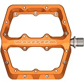Wolf Tooth Waveform Aluminum Pedals - Large - Black (Orange, Large) | Wolf Tooth Waveform Large Aluminum Platform Pedal - Impact-Deflecting, Sealed Bearings