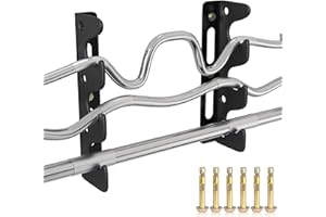 HUWAIGOU Olympic Wall Mounted Barbell Storage Rack Holder Stand Hanger, Wall Mounted Weight Dumbbell Rack for Olympic Barbell, Curl Bar, Commercial or Home Gym Accessory