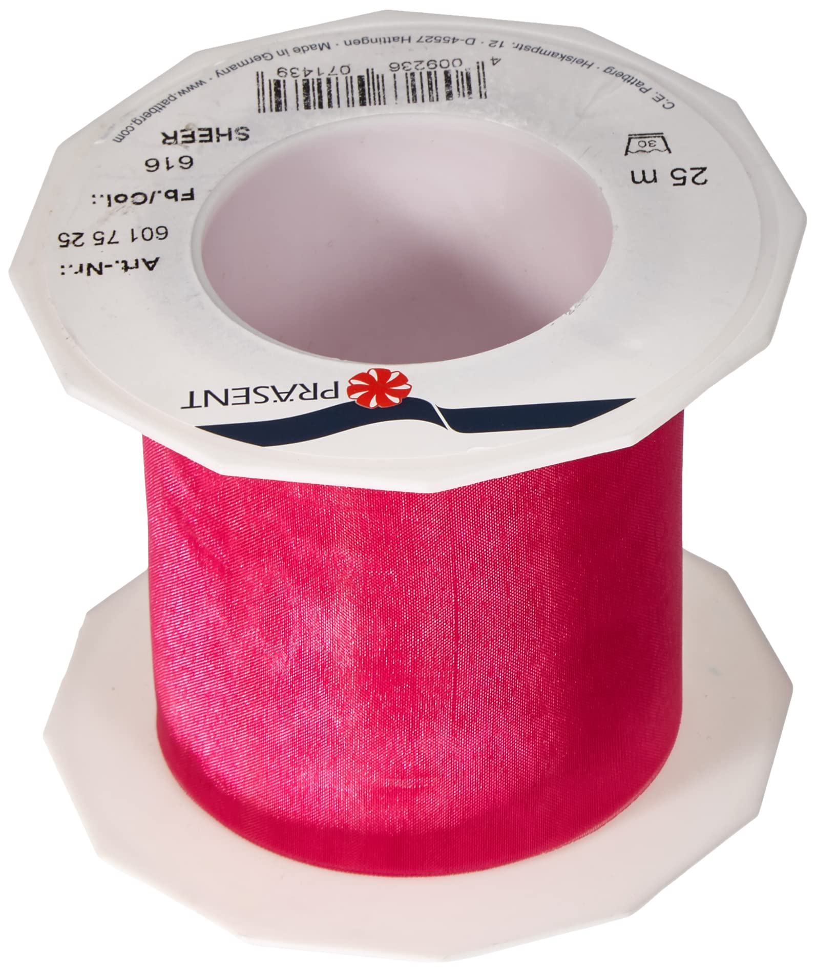 C.E. Pattberg Sheer Organza Ribbon Coral Pink, 27 Yards Gift Wrap Ribbon, 2.8 inches Width, Accessories for Decoration & Handicrafts, Decoration Ribbon for Presents, for Every Occasion