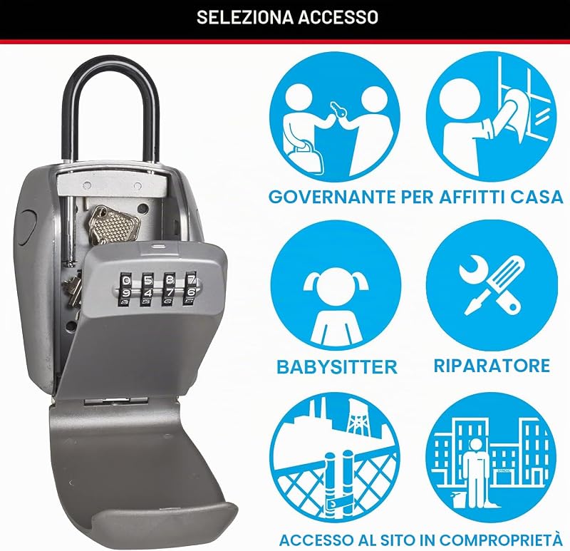 5414EURD Cassaforte per Chiavi, Sicurezza Rinforzata, con Arco, Casseta di Sicurezza per Chiavi