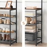 HOOBRO Hall Tree with Bench 5-Tier Shoe Storage Rustic Brown BF75MT01 view 7