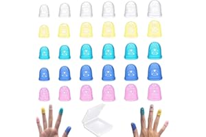 30pcs Finger Cots,Finger Sleeves for Gaming, Silicone Guitar Finger Protector,Finger Gloves for Stringed Instruments,Thimbles