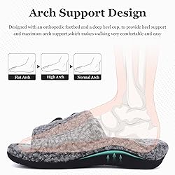 ERGOfoot Fuzzy House Slippers with Arch Support for