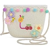Letter Small Woven Straw Summer Beach Tote Bag for Women 2025,Woven Straw Beach Purse Shoulder Crossbody Bag for Women 2025