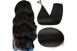 Full Shine I Tip Hair Extensions Human Hair 22 Inch Straight I Tip Human Hair Extensions Off Black Pre Bonded Hair Extensions Stick Tips Hair Extensions 40 Grams 50 Strands Cold Fusion Hair Extensions