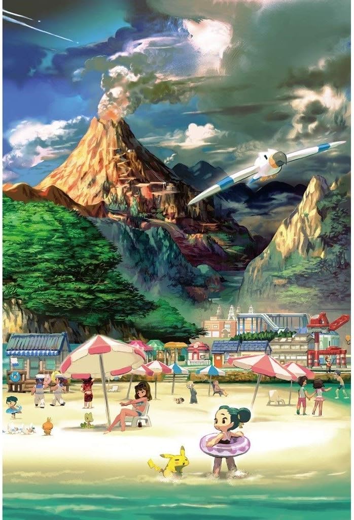 DLL- Jigsaw 500/1000 Pieces Animation Comic Cartoon Painting Hanging Picture Puzzle Hobby Gift Home Decoration,Pokemon Game Stills (Color : D, Size : 500pc)