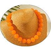 ZMJK Colorful Chunky Beaded Necklace for Women Acrylic Bead Choker Necklaces Fashion Large Round Beads Necklaces for Women Handmade Summer Jewelry