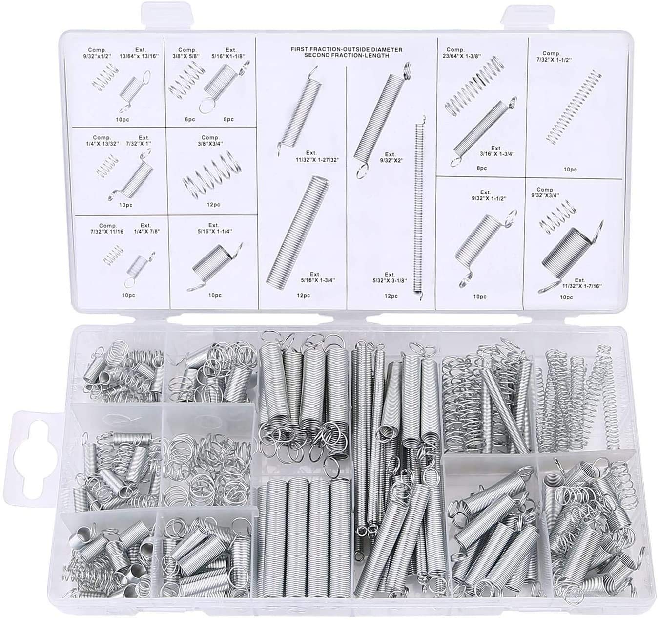 UCTOP STORE 200 Pcs Assorted Small Extension and Compression Springs Set Compression Spring Kit for Tools & Equipment Hand Tools Automotive Replacement Parts DIY with 20 Sizes