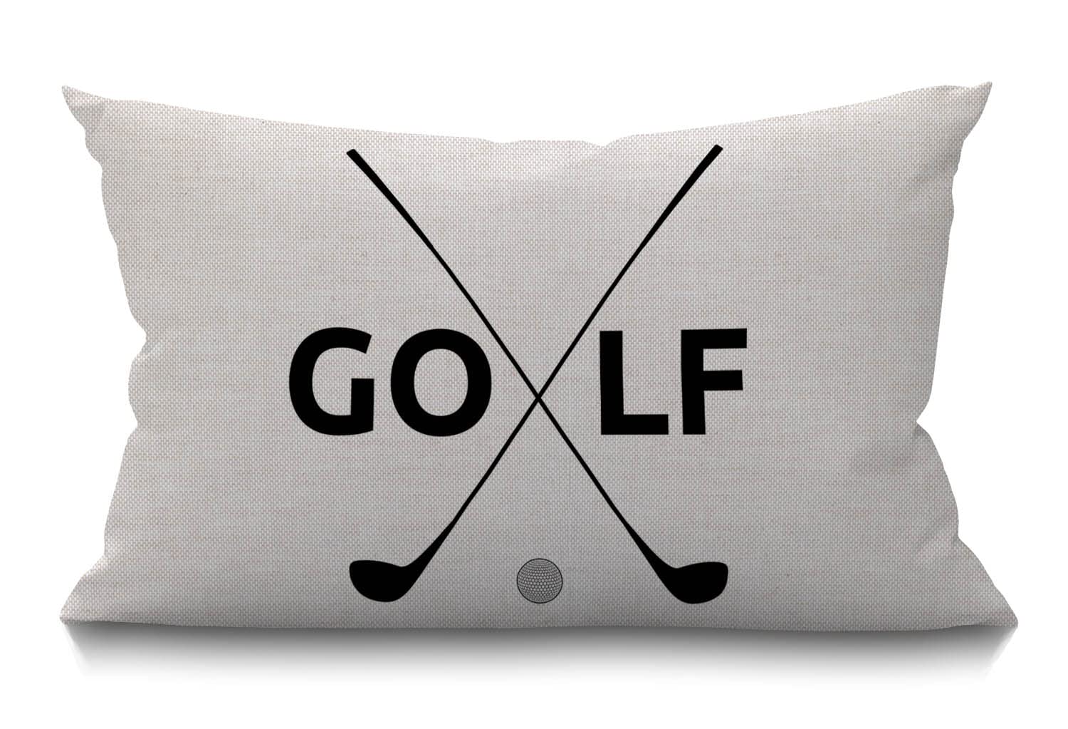 BGBDEIA Golf Cushion Cover Funny Sport Golf Symbol Cotton Linen Decorative Rectangular Throw Pillow Cover Pillowcase for Sofa and Bed Couch 12"X20" 30 x 50 cm