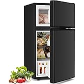 Antarctic Star 3.2 Cu.Ft,Mini Refrigerator with Freezer,Double Door Mini Fridge,Compact Refrigerator,Adjustable Thermostat,Mini Refrigerator for Bedroom/Office/Dorm/Kitchen(BLACK) on Fridge.com