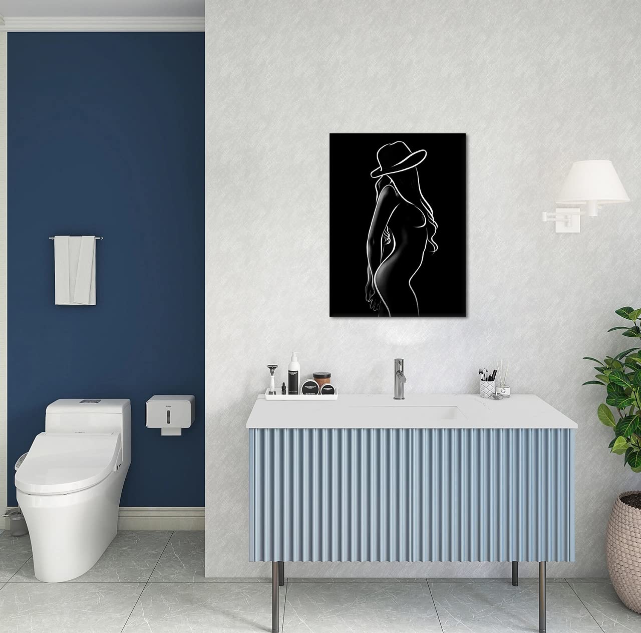 Canvas Wall Art Nude Sexy Woman Model Painting Black And White Prints