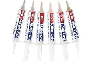 AUENSTEN Diamond Polishing Compound Kit, 6 Grits 450 to 80,000 Glass Polishing Compound, 30% Diamond Micro-Size Particles Glass Polishing Kit, Resin Polishing Kit for Jewelry, Watches, Marble, Coins