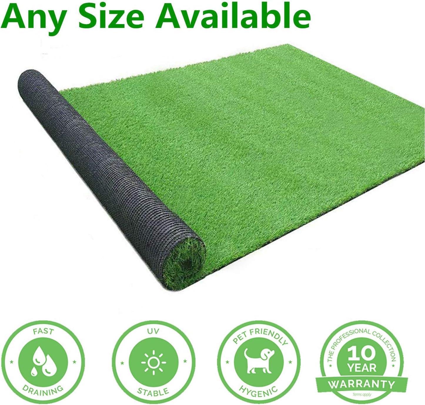 GL Artificial Grass Mats Lawn Carpet Customized Sizes, Synthetic Rug Indoor Outdoor Landscape, Fake Faux Turf for Decor 9FTX78FT(702Square FT)