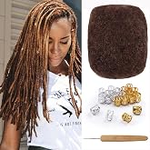 Afro Kinky Bulk Human Hair For Dreadlock Extensions Repair Locs,Twist Braiding, 100% Human Braiding Hair ，30Grams each bundles Total (8Inch #4)